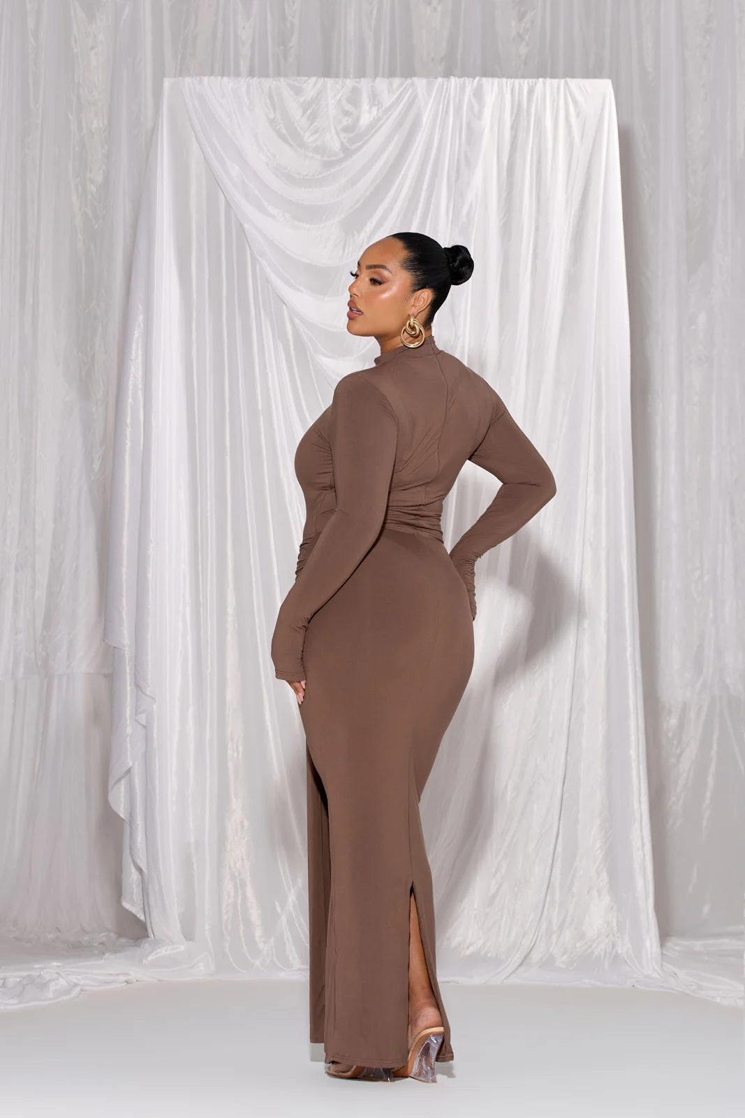 MIYA Curve Maxi Nederdel | Chokolade