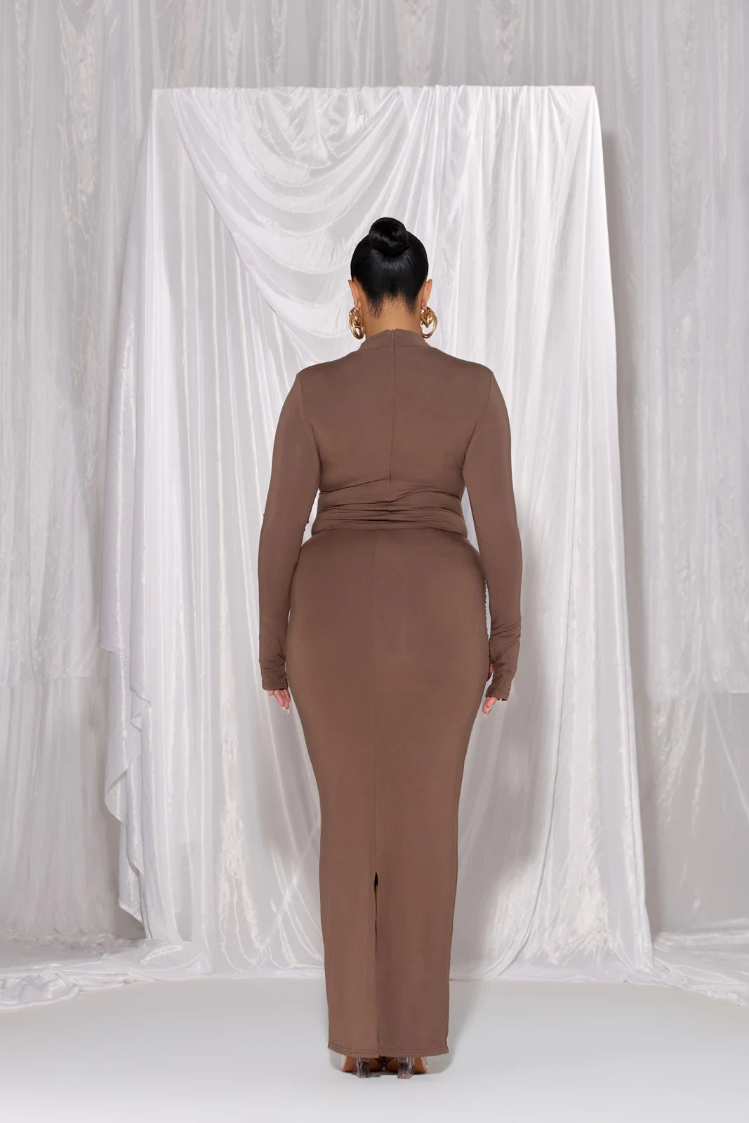 MIYA Curve Maxi Nederdel | Chokolade