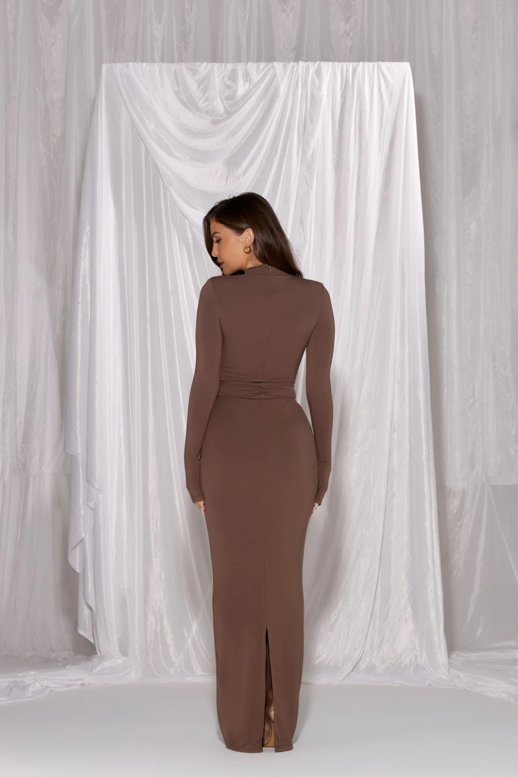 MIYA Curve Maxi Nederdel | Chokolade
