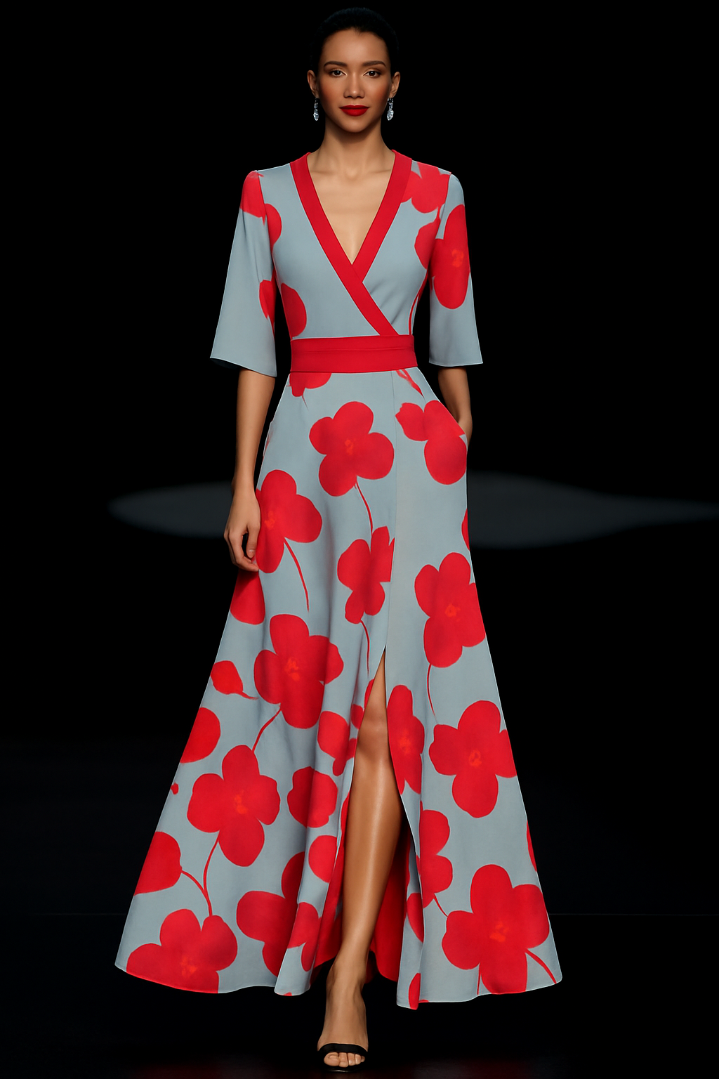 Emily | Blomsterprint Wrap Maxi Kjole