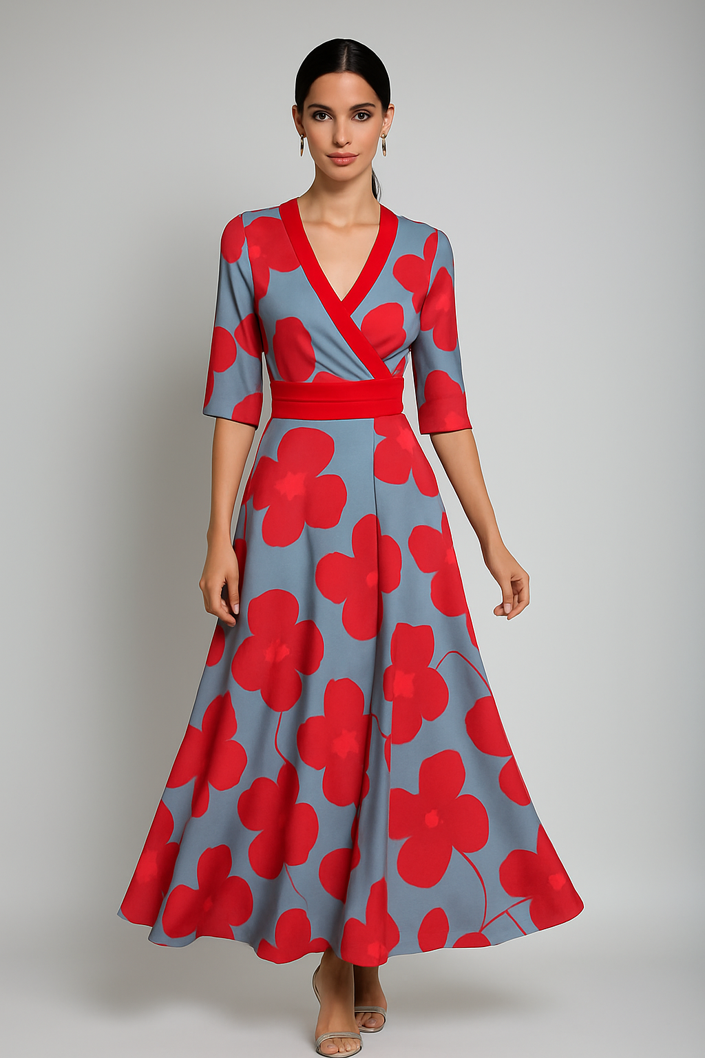 Emily | Blomsterprint Wrap Maxi Kjole