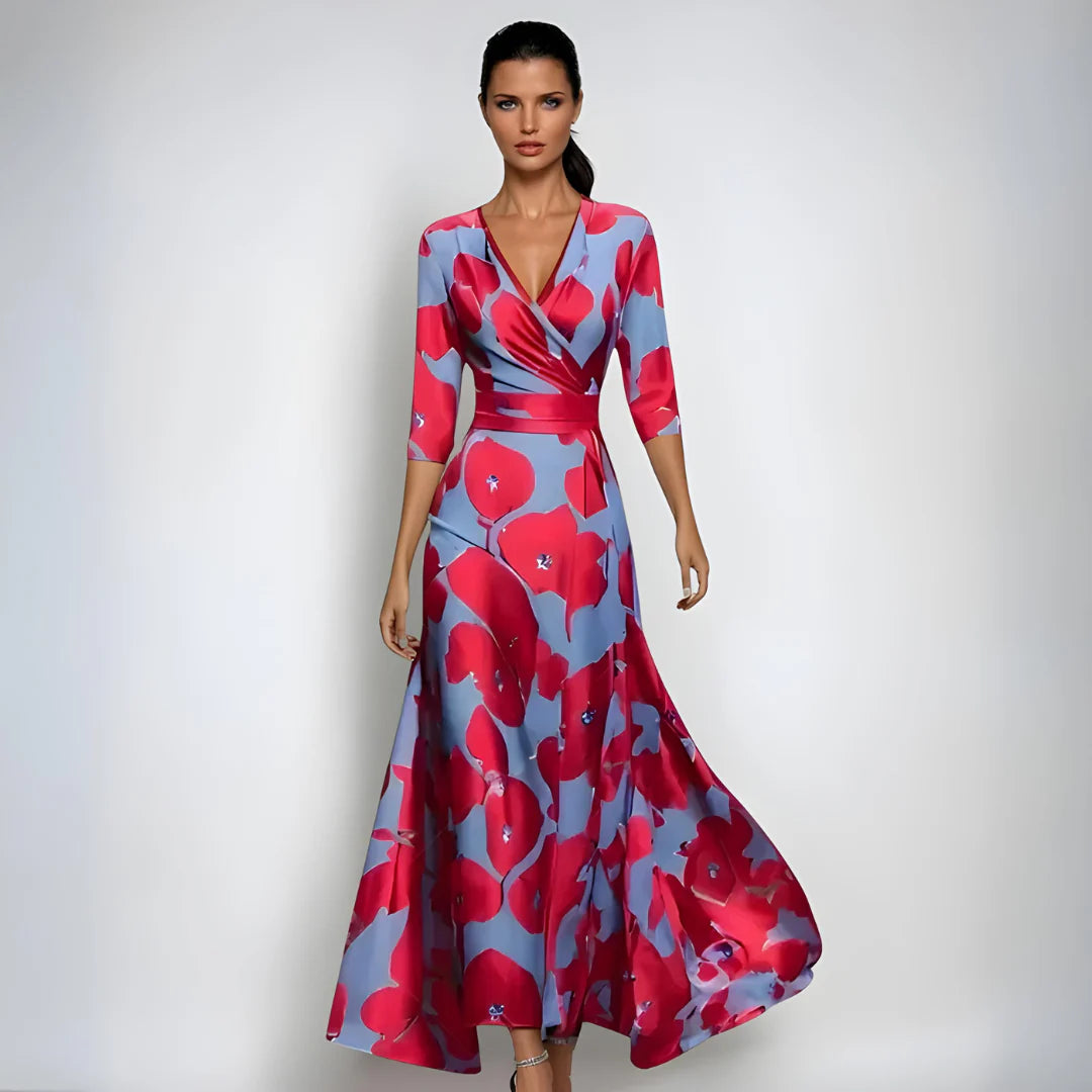 Emily | Blomsterprint Wrap Maxi Kjole